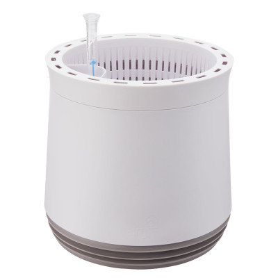 AIRY Pot M (antikweiss - grau) inkl. zwei Beutel AIRY Base Substrat, Wassertank & Wasserstandsanzeiger