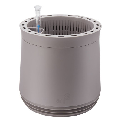 AIRY Pot M (grau) inkl. zwei Beutel AIRY Base Substrat, Wassertank & Wasserstandsanzeiger