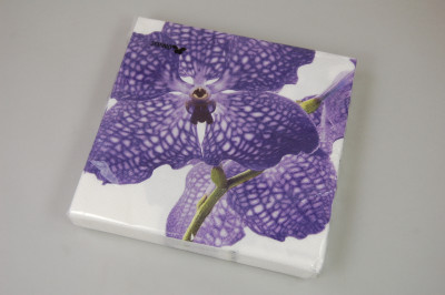 Orchideen-Servietten (Vanda, blau)
