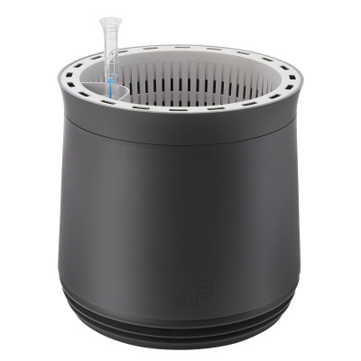 AIRY Pot M (anthrazit) inkl. zwei Beutel AIRY Base Substrat, Wassertank & Wasserstandsanzeiger